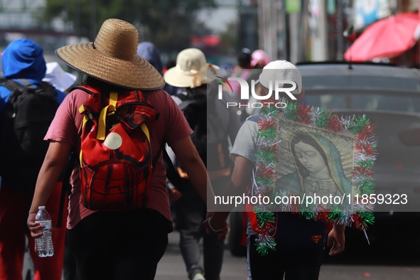 Thousands of Catholic pilgrims continue their journey to the Basilica of Guadalupe for the religious celebration of the Virgin of Guadalupe...