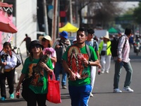 Thousands of Catholic pilgrims continue their journey to the Basilica of Guadalupe for the religious celebration of the Virgin of Guadalupe...