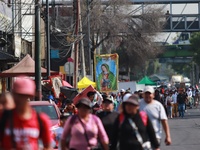 Thousands of Catholic pilgrims continue their journey to the Basilica of Guadalupe for the religious celebration of the Virgin of Guadalupe...