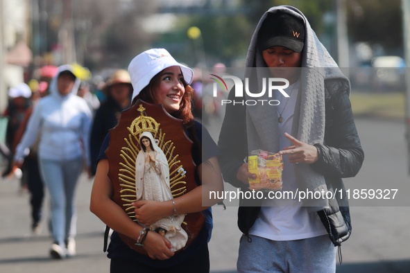 Thousands of Catholic pilgrims continue their journey to the Basilica of Guadalupe for the religious celebration of the Virgin of Guadalupe...