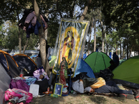 Pilgrims from different states of the Mexican Republic attend the Basilica of Guadalupe in Mexico City, Mexico, on December 11, 2024, for th...