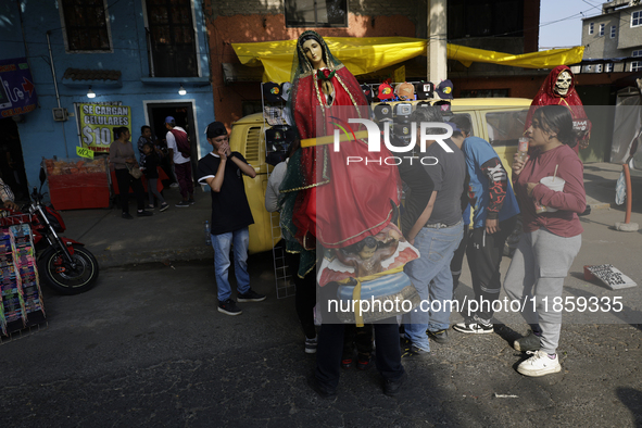 Pilgrims from different states of the Mexican Republic attend the Basilica of Guadalupe in Mexico City, Mexico, on December 11, 2024, for th...