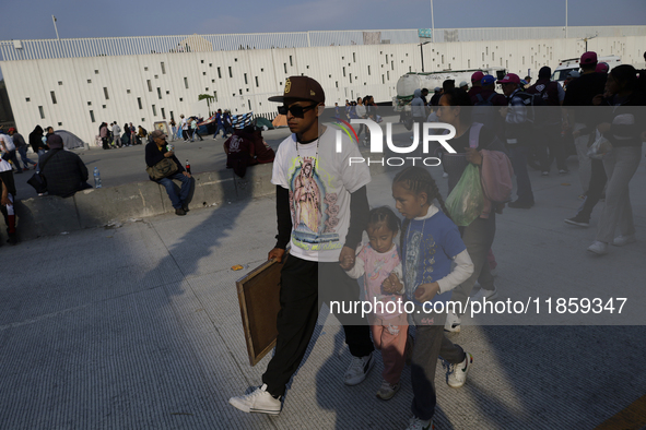 Pilgrims from different states of the Mexican Republic attend the Basilica of Guadalupe in Mexico City, Mexico, on December 11, 2024, for th...