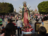 Pilgrims from different states of the Mexican Republic attend the Basilica of Guadalupe in Mexico City, Mexico, on December 11, 2024, for th...