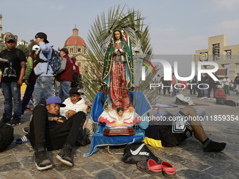 Pilgrims from different states of the Mexican Republic attend the Basilica of Guadalupe in Mexico City, Mexico, on December 11, 2024, for th...