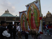 Pilgrims from different states of the Mexican Republic attend the Basilica of Guadalupe in Mexico City, Mexico, on December 11, 2024, for th...