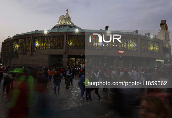 Pilgrims from different states of the Mexican Republic attend the Basilica of Guadalupe in Mexico City, Mexico, on December 11, 2024, for th...