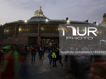 Pilgrims from different states of the Mexican Republic attend the Basilica of Guadalupe in Mexico City, Mexico, on December 11, 2024, for th...