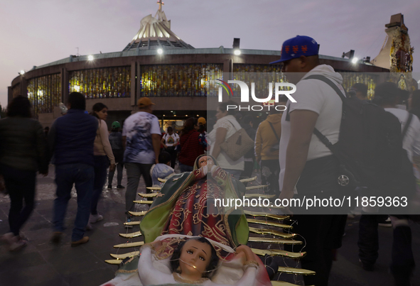 Pilgrims from different states of the Mexican Republic attend the Basilica of Guadalupe in Mexico City, Mexico, on December 11, 2024, for th...