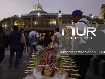 Pilgrims from different states of the Mexican Republic attend the Basilica of Guadalupe in Mexico City, Mexico, on December 11, 2024, for th...