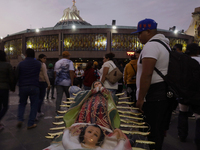 Pilgrims from different states of the Mexican Republic attend the Basilica of Guadalupe in Mexico City, Mexico, on December 11, 2024, for th...