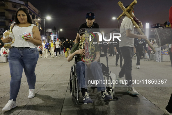 Pilgrims from different states of the Mexican Republic attend the Basilica of Guadalupe in Mexico City, Mexico, on December 11, 2024, for th...