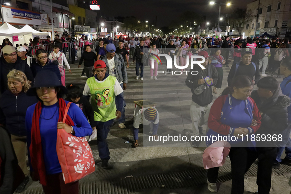 Pilgrims from different states of the Mexican Republic attend the Basilica of Guadalupe in Mexico City, Mexico, on December 11, 2024, for th...