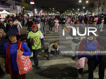 Pilgrims from different states of the Mexican Republic attend the Basilica of Guadalupe in Mexico City, Mexico, on December 11, 2024, for th...