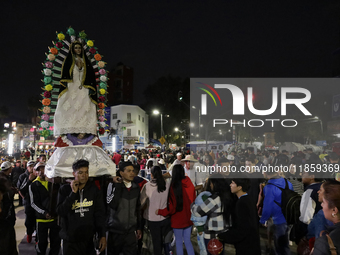 Pilgrims from different states of the Mexican Republic attend the Basilica of Guadalupe in Mexico City, Mexico, on December 11, 2024, for th...