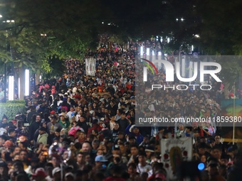 Thousands of Catholic pilgrims arrive at the Basilica of Guadalupe for the religious celebration of the Virgin of Guadalupe Day in Mexico Ci...