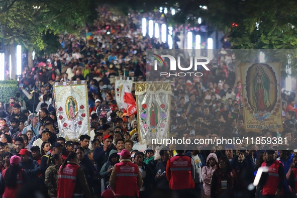 Thousands of Catholic pilgrims arrive at the Basilica of Guadalupe for the religious celebration of the Virgin of Guadalupe Day in Mexico Ci...