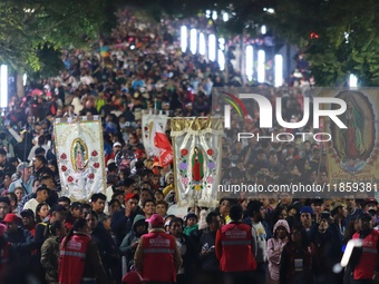 Thousands of Catholic pilgrims arrive at the Basilica of Guadalupe for the religious celebration of the Virgin of Guadalupe Day in Mexico Ci...