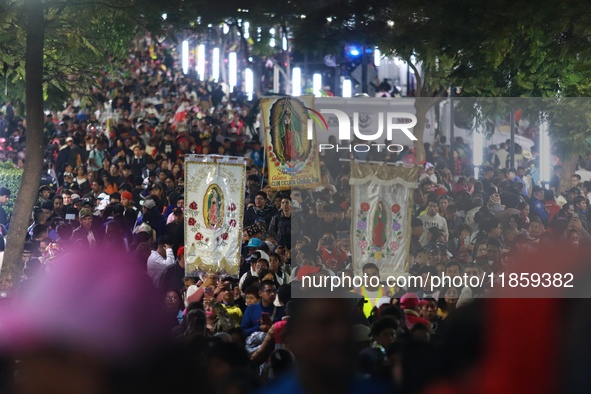 Thousands of Catholic pilgrims arrive at the Basilica of Guadalupe for the religious celebration of the Virgin of Guadalupe Day in Mexico Ci...