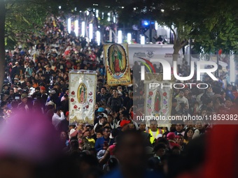 Thousands of Catholic pilgrims arrive at the Basilica of Guadalupe for the religious celebration of the Virgin of Guadalupe Day in Mexico Ci...