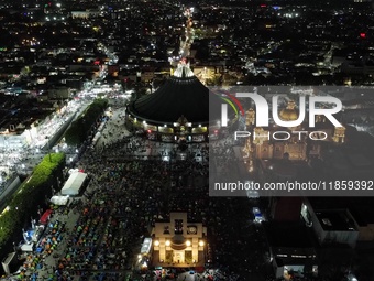 Thousands of Catholic pilgrims arrive at the Basilica of Guadalupe for the religious celebration of the Virgin of Guadalupe Day in Mexico Ci...