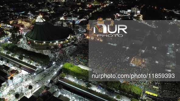 Thousands of Catholic pilgrims arrive at the Basilica of Guadalupe for the religious celebration of the Virgin of Guadalupe Day in Mexico Ci...