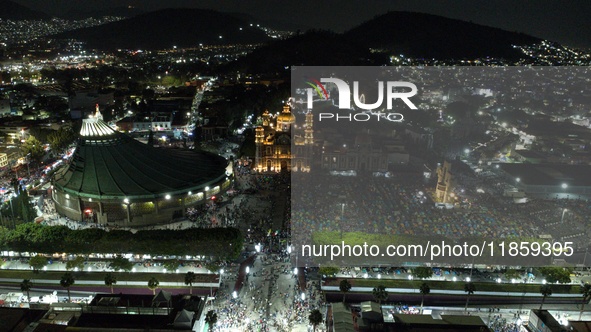 Thousands of Catholic pilgrims arrive at the Basilica of Guadalupe for the religious celebration of the Virgin of Guadalupe Day in Mexico Ci...