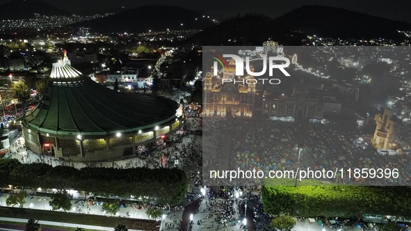 Thousands of Catholic pilgrims arrive at the Basilica of Guadalupe for the religious celebration of the Virgin of Guadalupe Day in Mexico Ci...