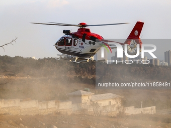 A comprehensive combat drill for forest fire emergency response takes place in Qingdao, China, on December 11, 2024. (