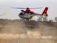 A comprehensive combat drill for forest fire emergency response takes place in Qingdao, China, on December 11, 2024. (