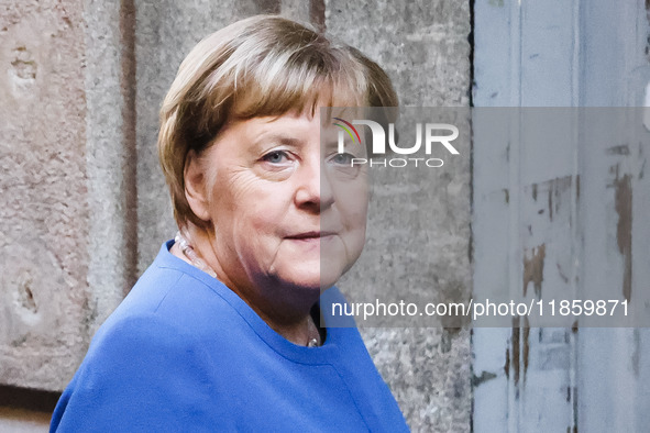 Former German Chancellor Angela Merkel attends the presentation of her book Liberta at Rizzoli Galleria in Milan, Italy, on December 11, 202...