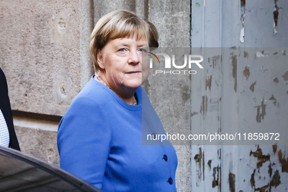 Former German Chancellor Angela Merkel attends the presentation of her book Liberta at Rizzoli Galleria in Milan, Italy, on December 11, 202...