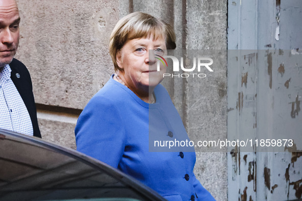 Former German Chancellor Angela Merkel attends the presentation of her book Liberta at Rizzoli Galleria in Milan, Italy, on December 11, 202...