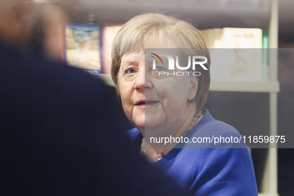 Former German Chancellor Angela Merkel attends the presentation of her book Liberta at Rizzoli Galleria in Milan, Italy, on December 11, 202...