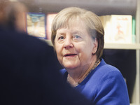 Former German Chancellor Angela Merkel attends the presentation of her book Liberta at Rizzoli Galleria in Milan, Italy, on December 11, 202...