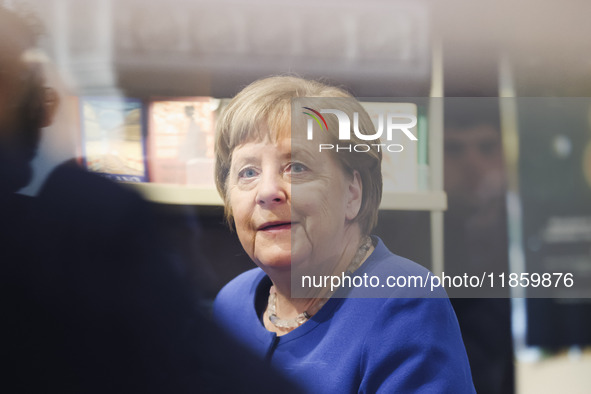 Former German Chancellor Angela Merkel attends the presentation of her book Liberta at Rizzoli Galleria in Milan, Italy, on December 11, 202...