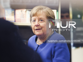 Former German Chancellor Angela Merkel attends the presentation of her book Liberta at Rizzoli Galleria in Milan, Italy, on December 11, 202...