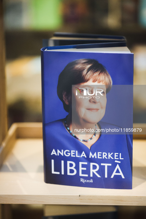 Former German Chancellor Angela Merkel attends the presentation of her book Liberta at Rizzoli Galleria in Milan, Italy, on December 11, 202...