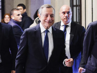 Mario Draghi attends the ceremony of conferring the ISPI 2024 Prize at Palazzo Clerici in Milan, Italy, on December 9, 2024 (