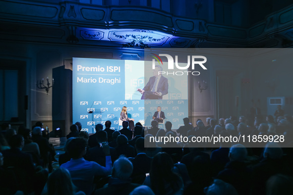 Mario Draghi attends the ceremony of conferring the ISPI 2024 Prize at Palazzo Clerici in Milan, Italy, on December 9, 2024 