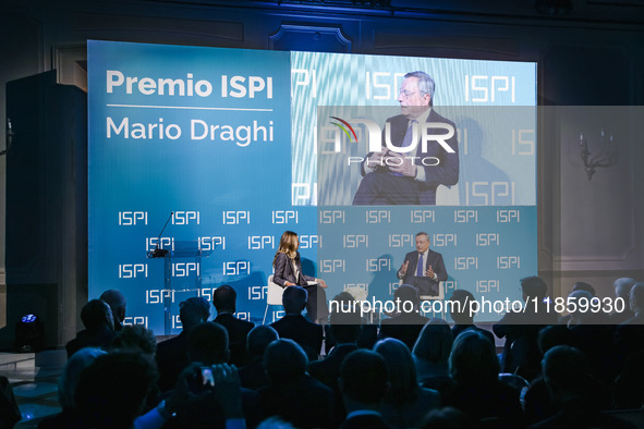 Mario Draghi attends the ceremony of conferring the ISPI 2024 Prize at Palazzo Clerici in Milan, Italy, on December 9, 2024 