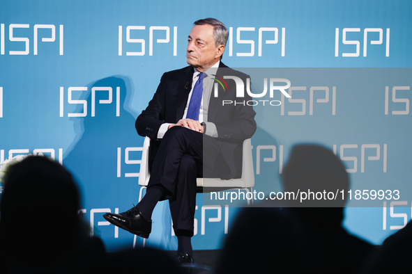 Mario Draghi attends the ceremony of conferring the ISPI 2024 Prize at Palazzo Clerici in Milan, Italy, on December 9, 2024 