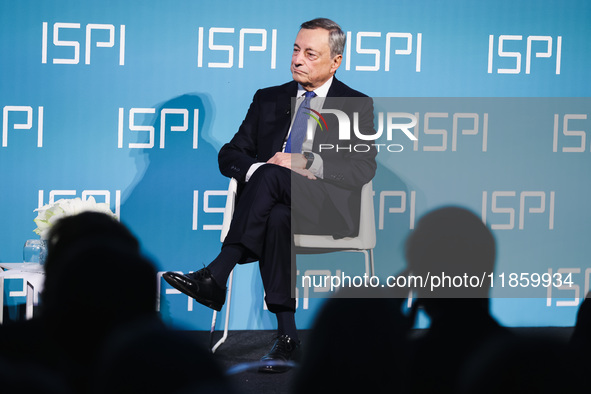 Mario Draghi attends the ceremony of conferring the ISPI 2024 Prize at Palazzo Clerici in Milan, Italy, on December 9, 2024 