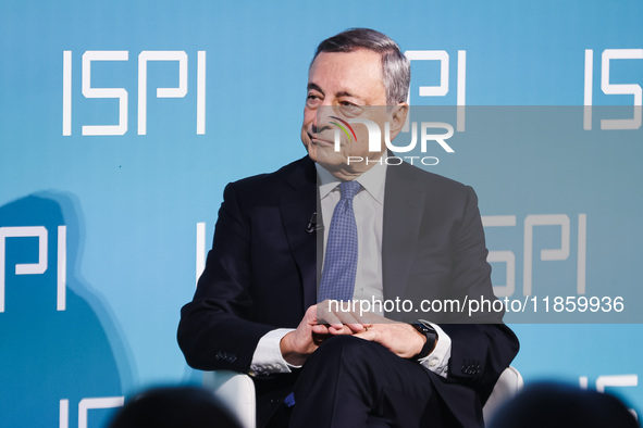 Mario Draghi attends the ceremony of conferring the ISPI 2024 Prize at Palazzo Clerici in Milan, Italy, on December 9, 2024 