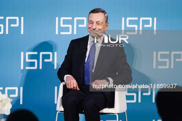 Mario Draghi attends the ceremony of conferring the ISPI 2024 Prize at Palazzo Clerici in Milan, Italy, on December 9, 2024 