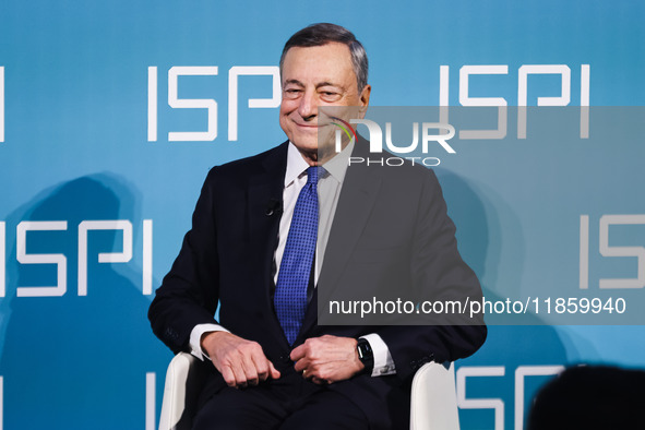 Mario Draghi attends the ceremony of conferring the ISPI 2024 Prize at Palazzo Clerici in Milan, Italy, on December 9, 2024 