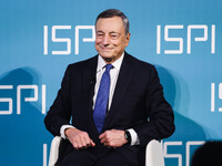 Mario Draghi attends the ceremony of conferring the ISPI 2024 Prize at Palazzo Clerici in Milan, Italy, on December 9, 2024 (