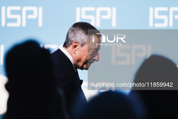 Mario Draghi attends the ceremony of conferring the ISPI 2024 Prize at Palazzo Clerici in Milan, Italy, on December 9, 2024 