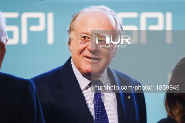 Paolo Scaroni attends the ceremony of conferring the ISPI 2024 Prize to Mario Draghi at Palazzo Clerici in Milan, Italy, on December 9, 2024...