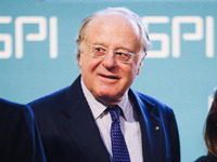 Paolo Scaroni attends the ceremony of conferring the ISPI 2024 Prize to Mario Draghi at Palazzo Clerici in Milan, Italy, on December 9, 2024...